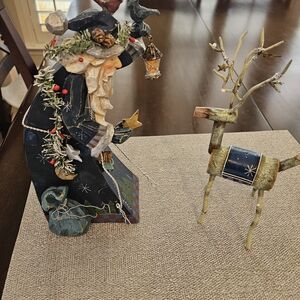 Festive Santa and Reindeer Holiday Decor